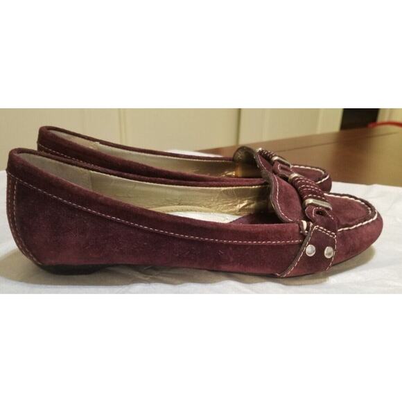 St John's Bay Career Casual Business Women's 6M Burgundy Suede Leather Loafer PO - Picture 3 of 7